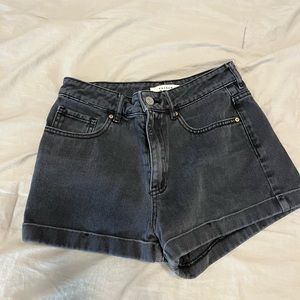 black denim mom shorts pacsun